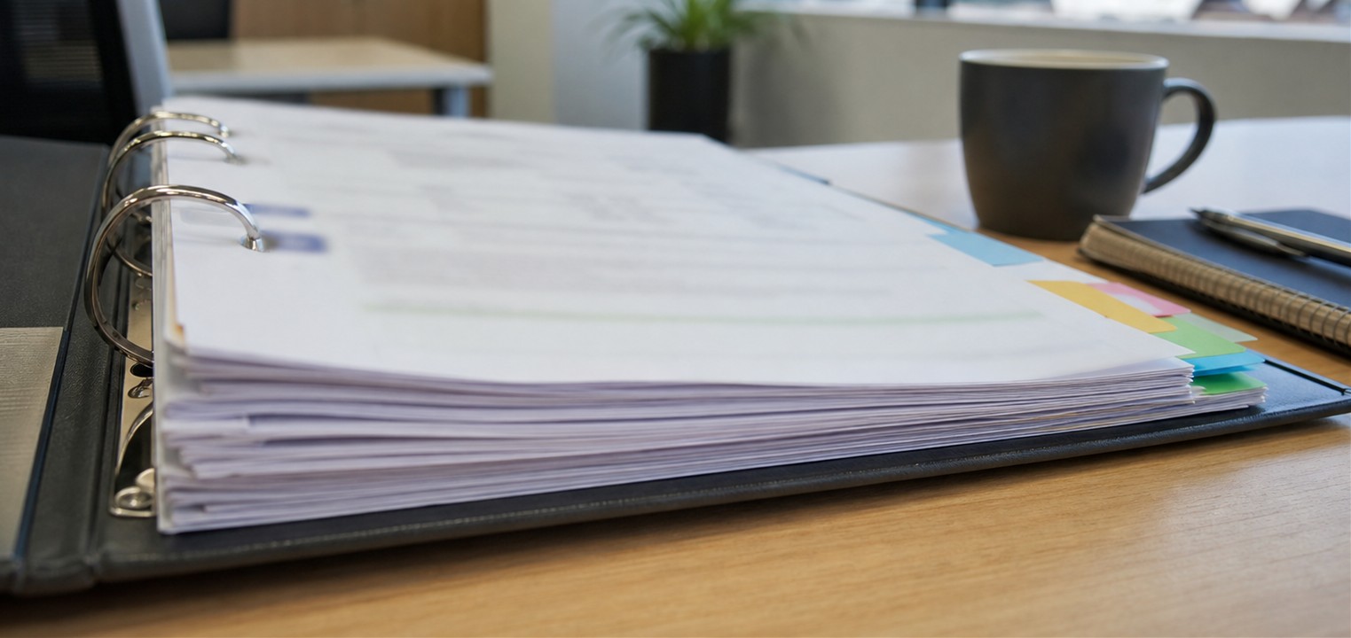 HR policy draft with management tabs