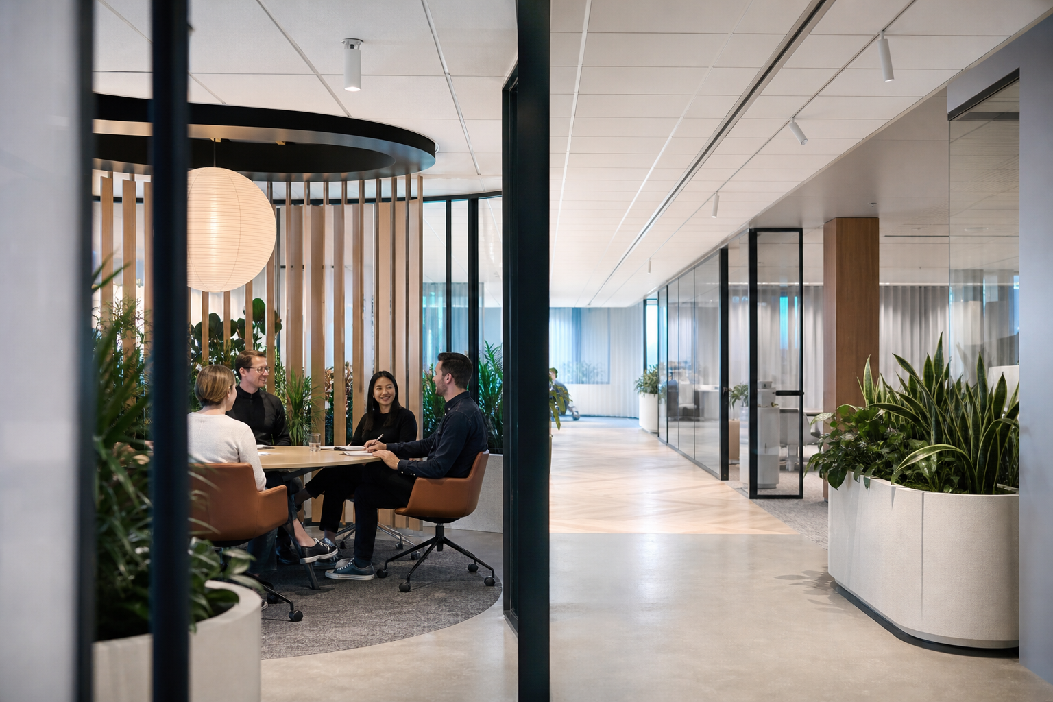 Interior of a modern commercial office suite