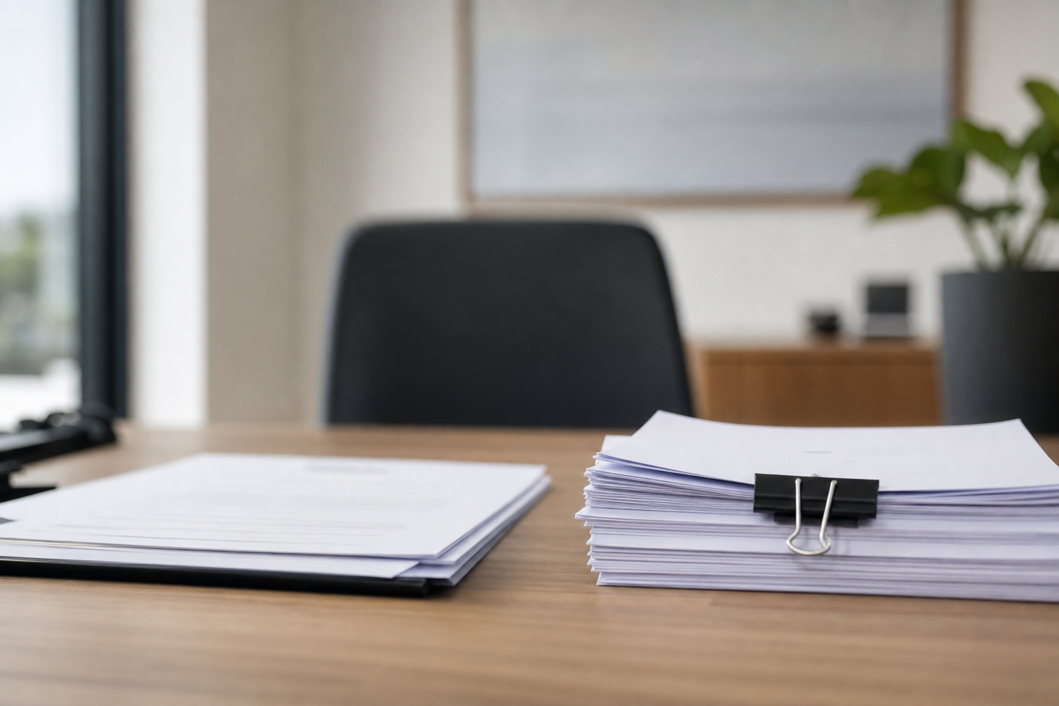 Company registration paperwork on a consultant desk